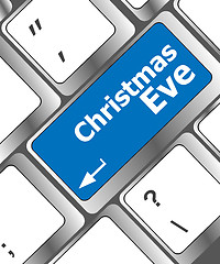 Image showing christmas eve message button, keyboard enter key