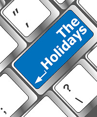 Image showing the holidays button on modern internet computer keyboard key