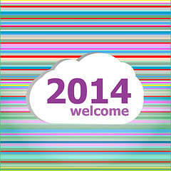 Image showing Seamless abstract pattern background with welcome 2014 words