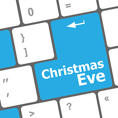 Image showing christmas eve message button, keyboard enter key