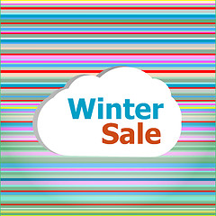 Image showing Seamless abstract pattern background with winter sale words