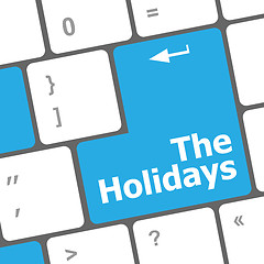 Image showing the holidays button on modern internet computer keyboard key