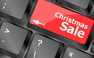 Image showing christmas sale on computer keyboard key button