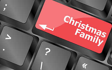 Image showing christmas family message button, keyboard enter key