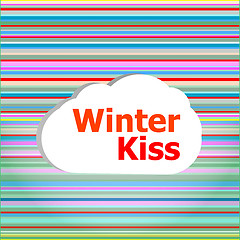 Image showing Seamless abstract pattern background with winter kiss words