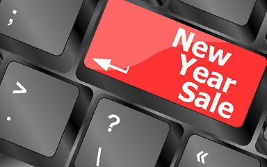 Image showing Computer keyboard with holiday key - new year sale