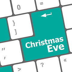 Image showing christmas eve message button, keyboard enter key