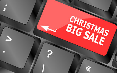 Image showing christmas big sale on computer keyboard key button