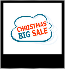 Image showing christmas big sale word cloud on photo frame, isolated