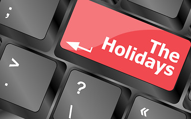 Image showing the holidays button on modern internet computer keyboard key