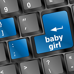Image showing Keyboard with baby girl word on computer button