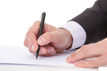 Image showing Businessman taking notes