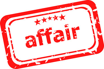 Image showing red rubber stamp with affair word