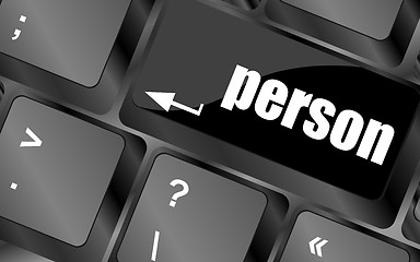 Image showing word person on computer keyboard key