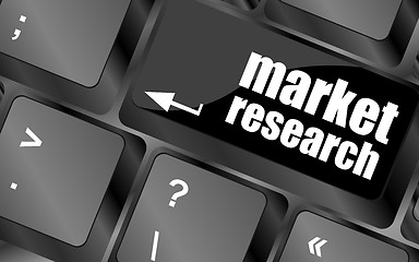 Image showing market research word button on keyboard, business concept