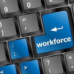 Image showing Workforce key on keyboard - business concept