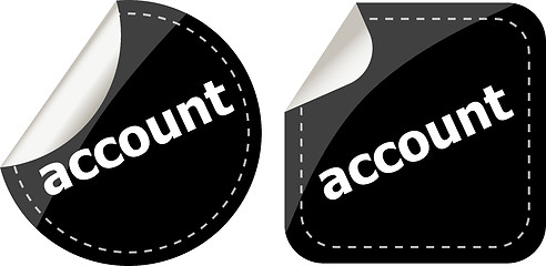 Image showing account black stickers set, icon button