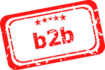 Image showing b2b on red rubber stamp over a white background