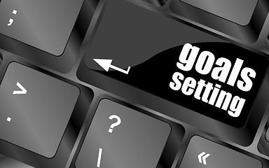 Image showing Goals setting button on keyboard with soft focus