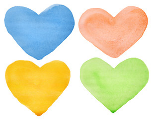 Image showing Watercolor hearts