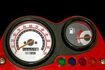 Image showing Red speedometer