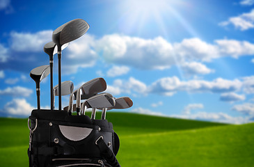 Image showing 	close-up of a golf bag