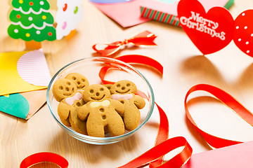 Image showing Christmas decoration with gingerbread cookie