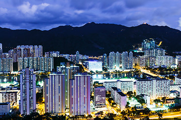 Image showing Hong Kong city at night 