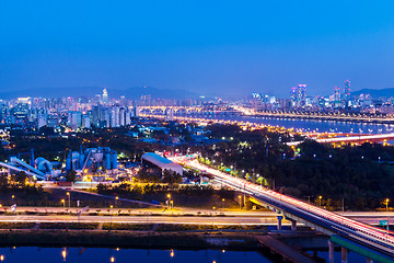 Image showing Seoul city at night