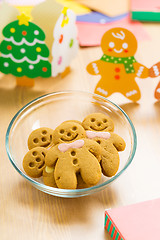 Image showing Gingerbread cookies and xmas decoration