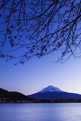 Image showing Mt. Fuji at evening 