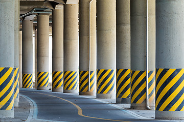 Image showing Bottom of highway road bridge