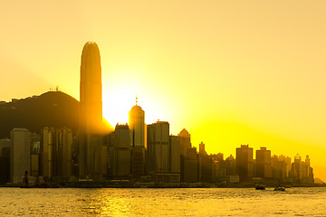 Image showing Silhouette of Hong Kong city