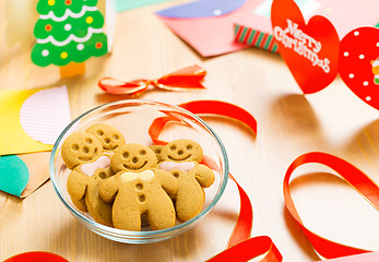 Image showing Christmas decoration with gingerbread cookie