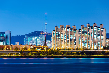 Image showing Seoul city at night