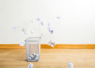 Image showing Throwing paper ball to trash