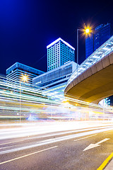 Image showing Busy traffic and modern building