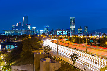 Image showing Seoul city with traffic trail