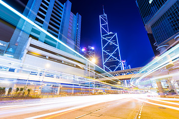 Image showing traffic in Hong Kong at night