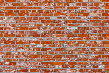 Image showing Old red brick wall