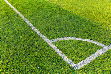 Image showing Football court grass