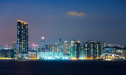 Image showing Urban city in Hong Kong at night