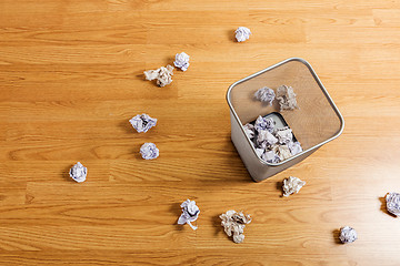 Image showing Metal basket and paper ball