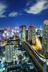 Image showing Cityscape in Tokyo at night 