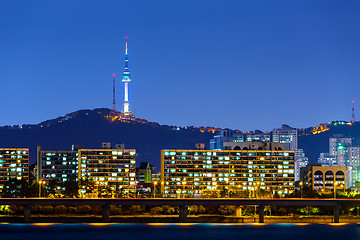 Image showing Seoul city at night 