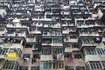 Image showing Overcrowded residential building in Hong Kong