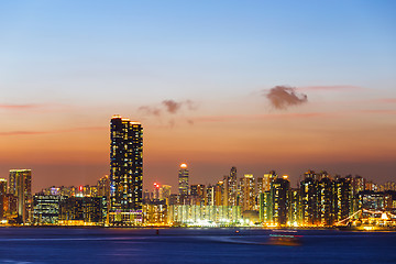 Image showing Urban city in Hong Kong at night 