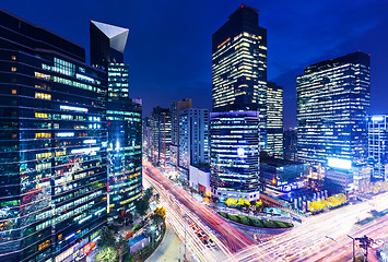 Image showing Gangnam district in Seoul at night 