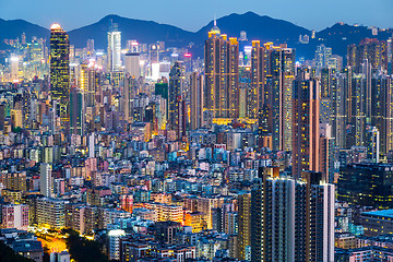 Image showing Hong Kong city at night 