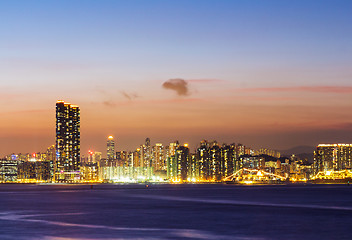 Image showing Skyline of Hong Kong at sunset